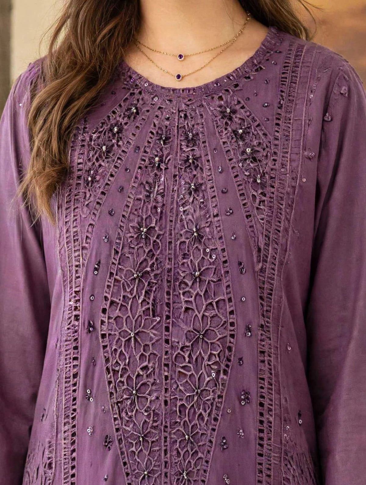 Lavender Royale — Heavy Embroidered 3PC✨