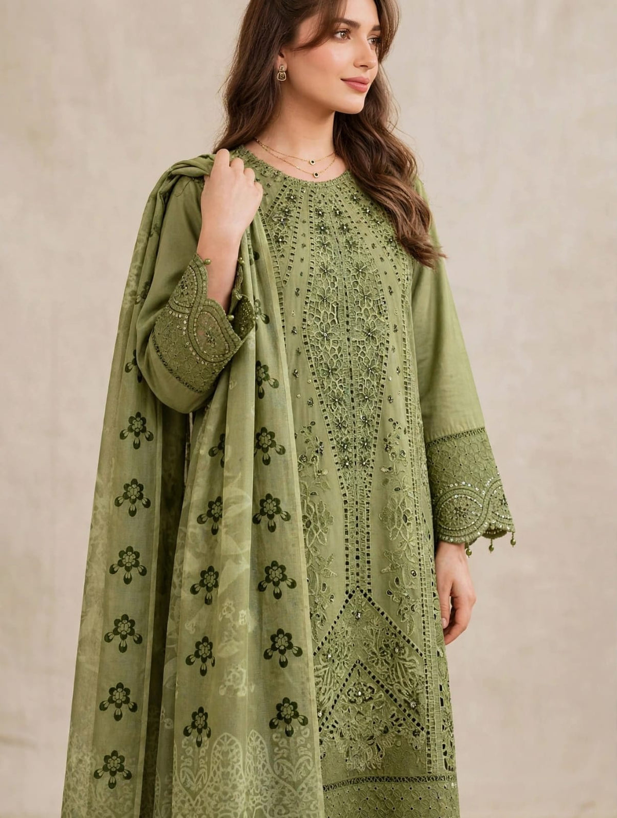 Sage Royale — Heavy Embroidered 3PC✨